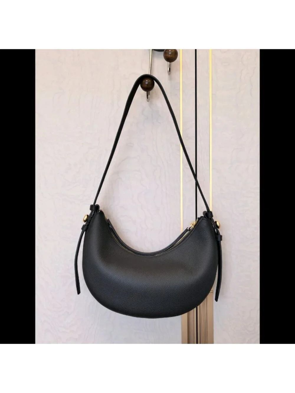 Tory Burch Romy Half Moon Shoulder Bag Black OS